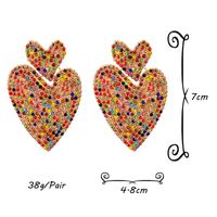 1 Paar Glam Glänzend Herzform Überzug Inlay Legierung Künstlicher Diamant Tropfenohrringe main image 4