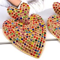 1 Pair Glam Shiny Heart Shape Plating Inlay Alloy Artificial Diamond Drop Earrings main image 2