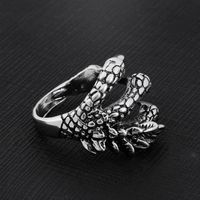 Retro Claw Alloy Plating Men's Open Ring main image 5