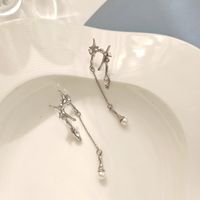 1 Pair Artistic Star Plating Inlay Alloy Metal Artificial Pearls Gem Glass Drop Earrings main image 5