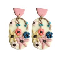 1 Pair Vacation Pastoral Flower Soft Clay Drop Earrings main image 3