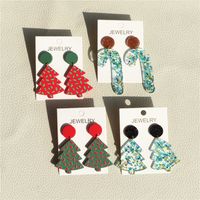 1 Pair Modern Style Christmas Tree Arylic Drop Earrings main image 1