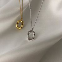 Simple Style Square Copper Pendant Necklace main image 4