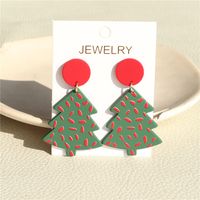 1 Pair Modern Style Christmas Tree Arylic Drop Earrings sku image 3