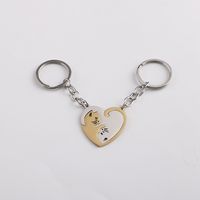 Cute Cat Metal Couple Bag Pendant Keychain sku image 4