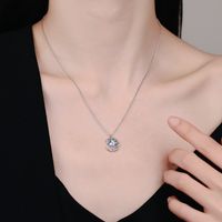 Simple Style Star Moon Copper Plating Inlay Moonstone Zircon Pendant Necklace main image 4