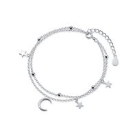Simple Style Star Moon Copper Plating Silver Plated Bracelets main image 2