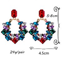 1 Pair Luxurious Geometric Plating Inlay Alloy Rhinestones Drop Earrings main image 2