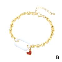 Simple Style Commute Heart Shape Copper Enamel Bracelets main image 4