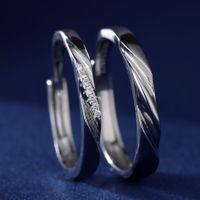 Ig Style Simple Style Solid Color Sterling Silver Plating Inlay Zircon Open Ring main image 5
