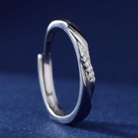 Ig Style Simple Style Solid Color Sterling Silver Plating Inlay Zircon Open Ring sku image 1