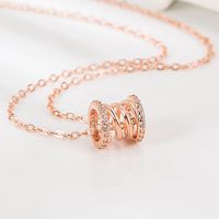 Simple Style Commute Round Copper Plating Inlay Zircon Rose Gold Plated White Gold Plated Necklace main image 5