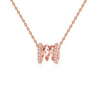 Simple Style Commute Round Copper Plating Inlay Zircon Rose Gold Plated White Gold Plated Necklace sku image 2