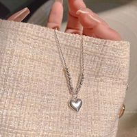 Süss Einfacher Stil Herzform Kupfer Überzug Halskette Mit Anhänger main image 2