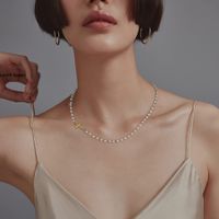 Décontractée Style Simple Traverser Perle D'imitation Le Cuivre Perlé Placage Femmes Collier main image 1