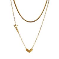 Sweet Simple Style Heart Shape Titanium Steel Plating 18k Gold Plated Layered Necklaces main image 4