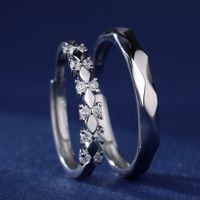 Ig Style Simple Style Rhombus Sterling Silver Plating Inlay Zircon Open Ring main image 5