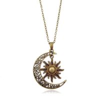 Retro Star Moon Alloy Plating Women's Pendant Necklace sku image 1