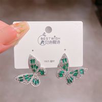 1 Pair Ig Style Shiny Butterfly Plating Inlay Copper Zircon Ear Studs main image 3