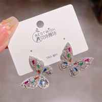 1 Pair Ig Style Shiny Butterfly Plating Inlay Copper Zircon Ear Studs main image 2