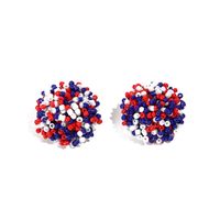 1 Pair Ig Style Casual Colorful Beaded Alloy Glass Bead Ear Studs main image 4