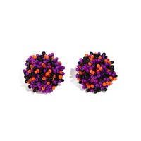 1 Pair Ig Style Casual Colorful Beaded Alloy Glass Bead Ear Studs sku image 2