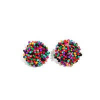 1 Pair Ig Style Casual Colorful Beaded Alloy Glass Bead Ear Studs sku image 6
