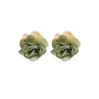 1 Pair Ig Style Sweet Flower Handmade Cloth Copper Alloy Ear Studs main image 5