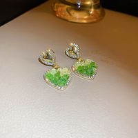 1 Paar Lässig Süss Herzform Blume Bogenknoten Perlen Überzug Inlay Kupfer Kristall Ohrringe sku image 4