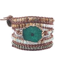 Bohemian Printing Agate Irregular Knitting Bracelets main image 1
