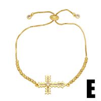 Original Design Streetwear Cross Copper Beaded Plating Inlay Zircon 18k Gold Plated Bracelets sku image 3