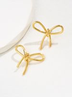 1 Pair Elegant Lady French Style Bow Knot Copper Ear Studs main image 1