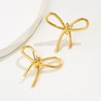 1 Pair Elegant Lady French Style Bow Knot Copper Ear Studs main image 4