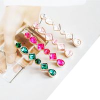 1 Pair Elegant Shiny Water Droplets Rhombus Inlay Alloy Glass Ear Studs main image 1