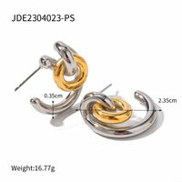 1 Paire Style Ig Irrégulier Placage Acier Inoxydable Plaqué Or 18k Boucles D'oreilles sku image 1