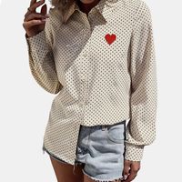 Women's Blouse Long Sleeve Blouses Embroidery Button Casual Elegant Simple Style Embroidery Polka Dots main image 5