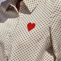 Women's Blouse Long Sleeve Blouses Embroidery Button Casual Elegant Simple Style Embroidery Polka Dots main image 3