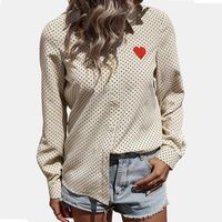 Women's Blouse Long Sleeve Blouses Embroidery Button Casual Elegant Simple Style Embroidery Polka Dots main image 1
