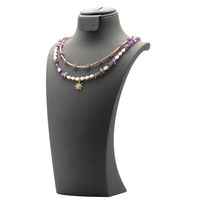 Ig Style Geometric Freshwater Pearl Glass Gravel Beaded Inlay Zircon Necklace main image 5