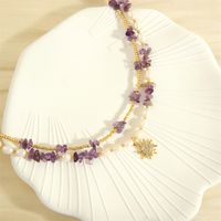 Ig Style Geometric Freshwater Pearl Glass Gravel Beaded Inlay Zircon Necklace main image 4