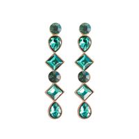 1 Pair Elegant Shiny Water Droplets Rhombus Inlay Alloy Glass Ear Studs sku image 3