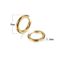 1 Pair Simple Style Round Plating Stainless Steel Titanium Steel 18K Gold Plated Hoop Earrings sku image 6