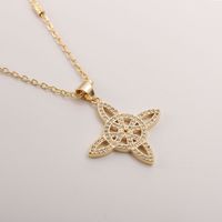 Casual Geometric Copper Plating Inlay Zircon Gold Plated Pendant Necklace sku image 2