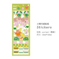 Korean Ins Bear Stickers Cute Korean Style Candy Color Journal Material Goka Decorative Sticker Notebook Polaroid sku image 17