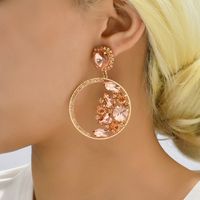 1 Pair Elegant Glam Formal Round Inlay Copper Alloy Rhinestones Drop Earrings main image 8