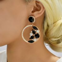 1 Pair Elegant Glam Formal Round Inlay Copper Alloy Rhinestones Drop Earrings main image 7
