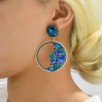 1 Pair Elegant Glam Formal Round Inlay Copper Alloy Rhinestones Drop Earrings main image 9