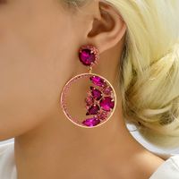1 Pair Elegant Glam Formal Round Inlay Copper Alloy Rhinestones Drop Earrings main image 1