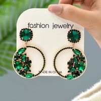 1 Pair Elegant Glam Formal Round Inlay Copper Alloy Rhinestones Drop Earrings sku image 4