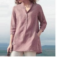 Women's Blouse 3/4 Length Sleeve Blouses Casual Solid Color main image 3